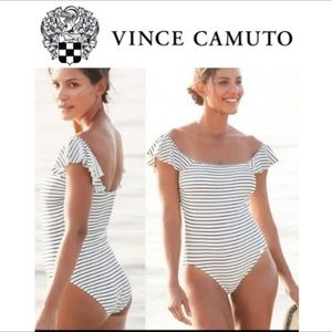 NWT Vince Camuto bathing suit size 8 with optional strap or wear off-shoulder.